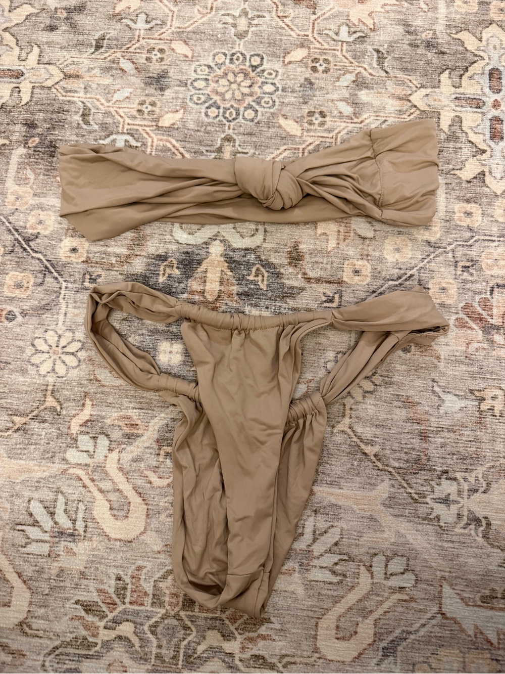 Stone Fox Swim Tan Twist Bandeau Bikini Set